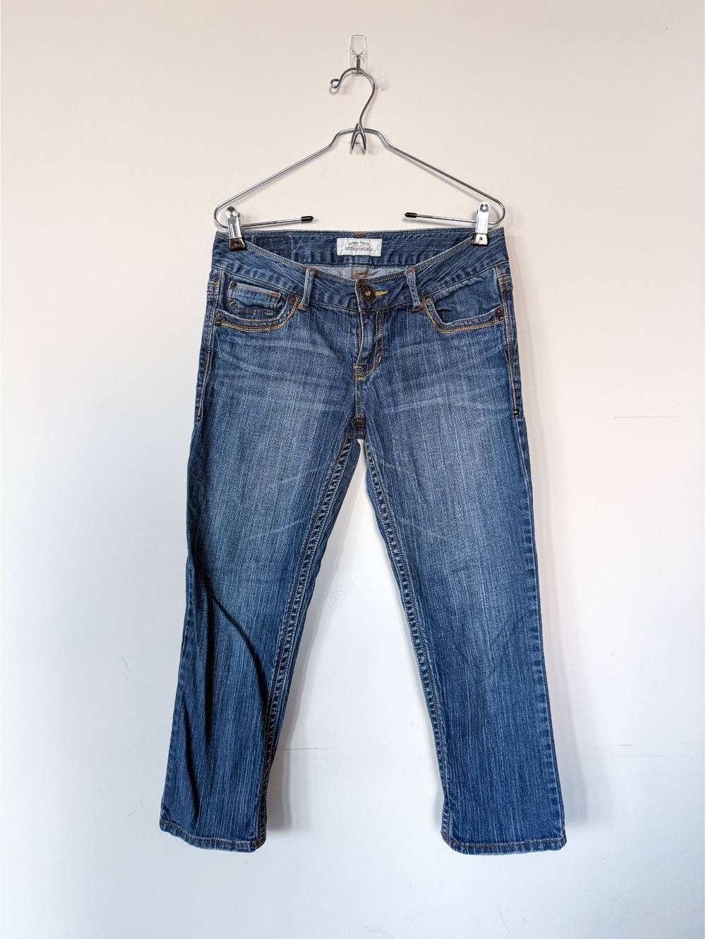 Aeropostale Dark Wash Late 2000s Y2K 2009 Capri Jeans Pants Denim Low Rise